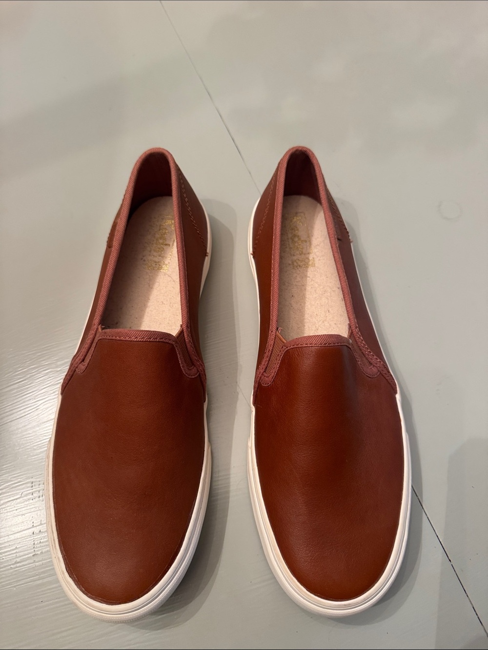 Keds Men's Slip-On Loafers in Chestnut Brown with White Sole